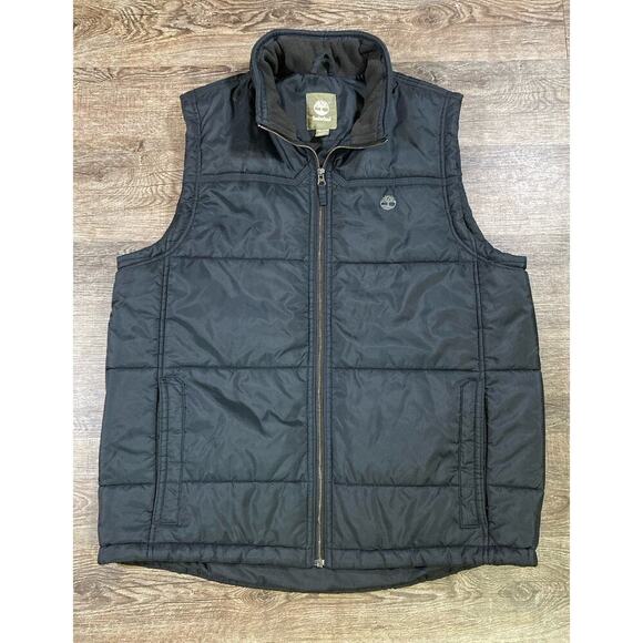Timberland Men’s Puffer Vest Black Size XXL Fall Winter - Picture 1 of 10